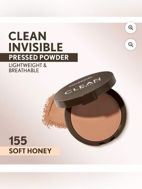 NWT COVERGIRL Clean Invisible Pressed Powder Compact - Color 155 Soft Honey